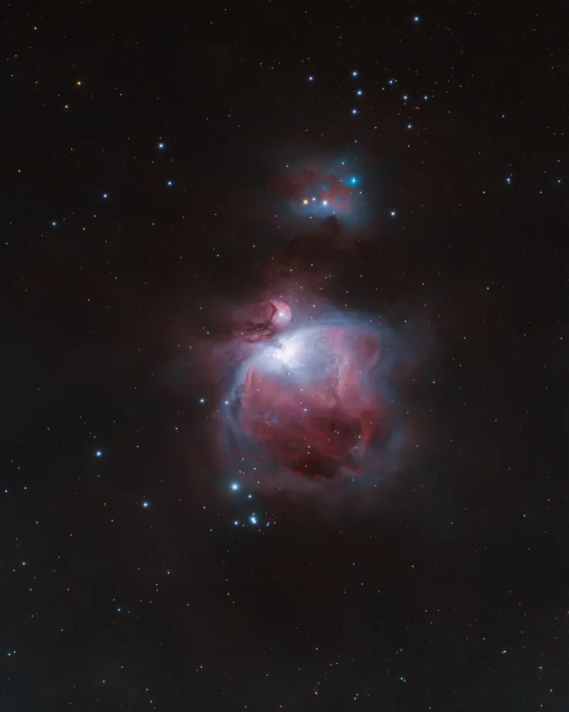 The Orion Nebula, Messier 42, photographed from a Paris balcony