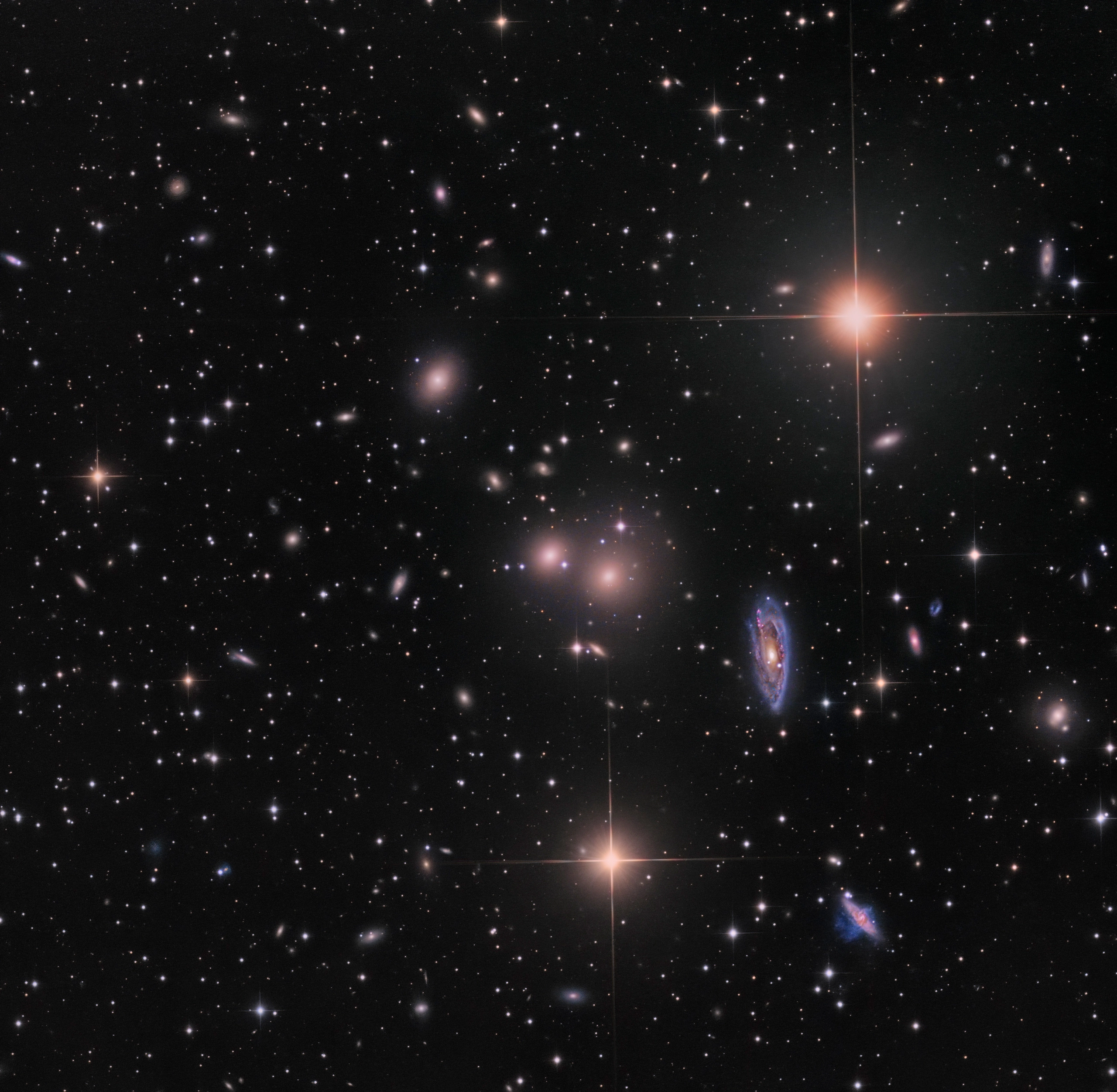 The Hydra Cluster Abell 1060, dozens of galaxies bound together 160 million light-years away