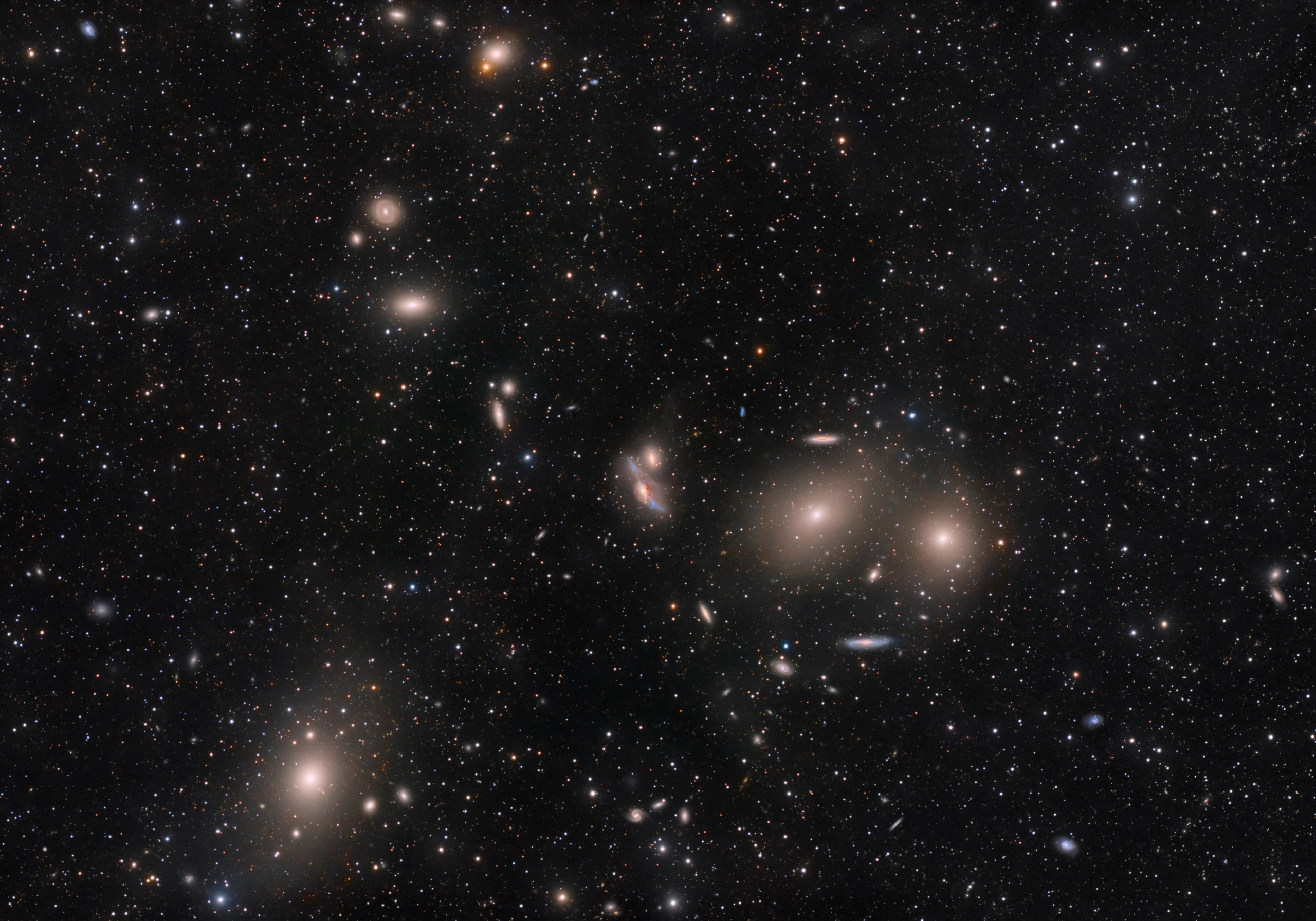 Markarian's Chain, a curving line of galaxies at the heart of the Virgo Cluster