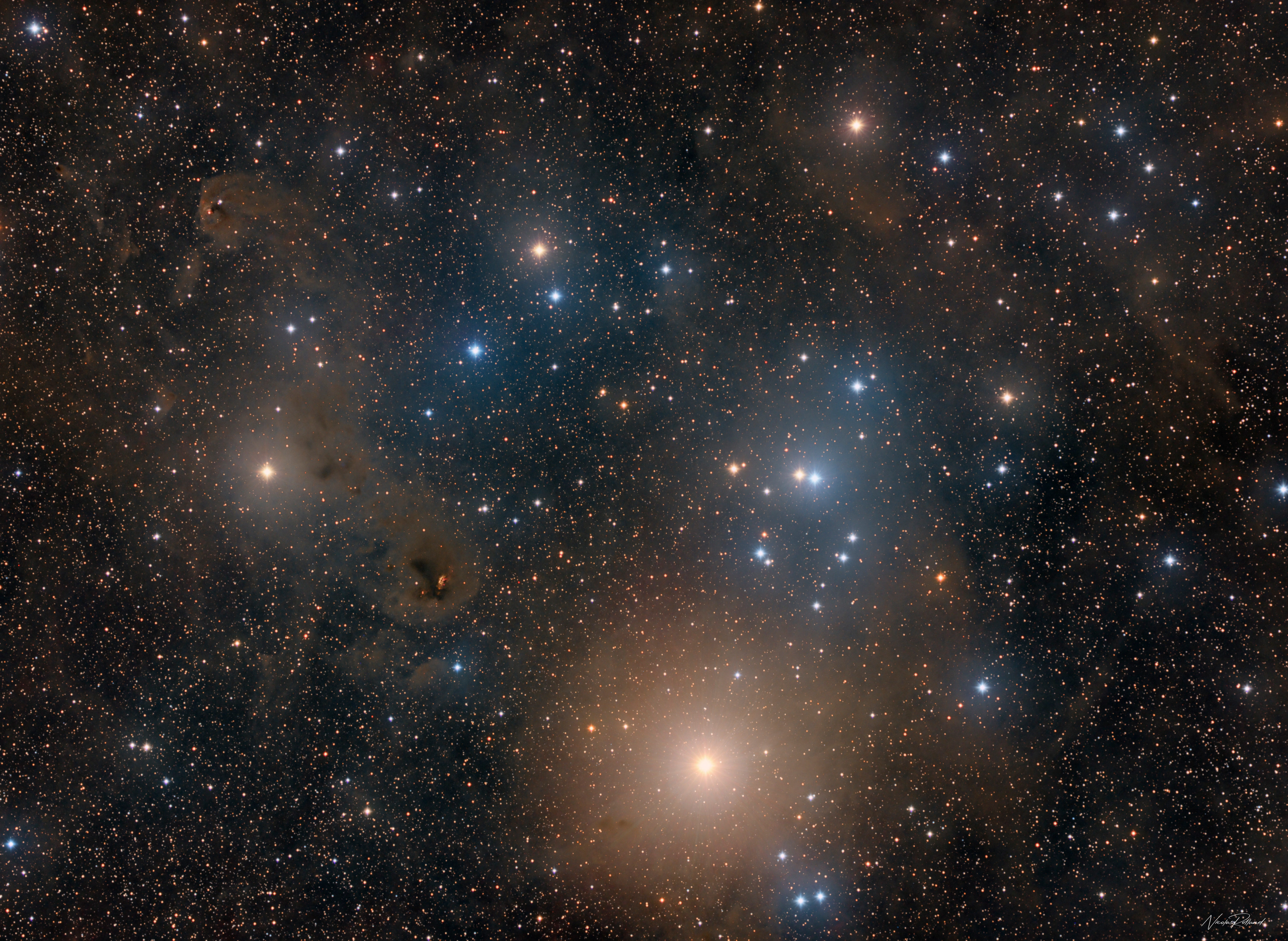 melotte-25-cluster-lrgb-wide-display The Hyades, Melotte 25, the nearest open star cluster to Earth, forming the head of Taurus, in 12.5 hours of LRGB