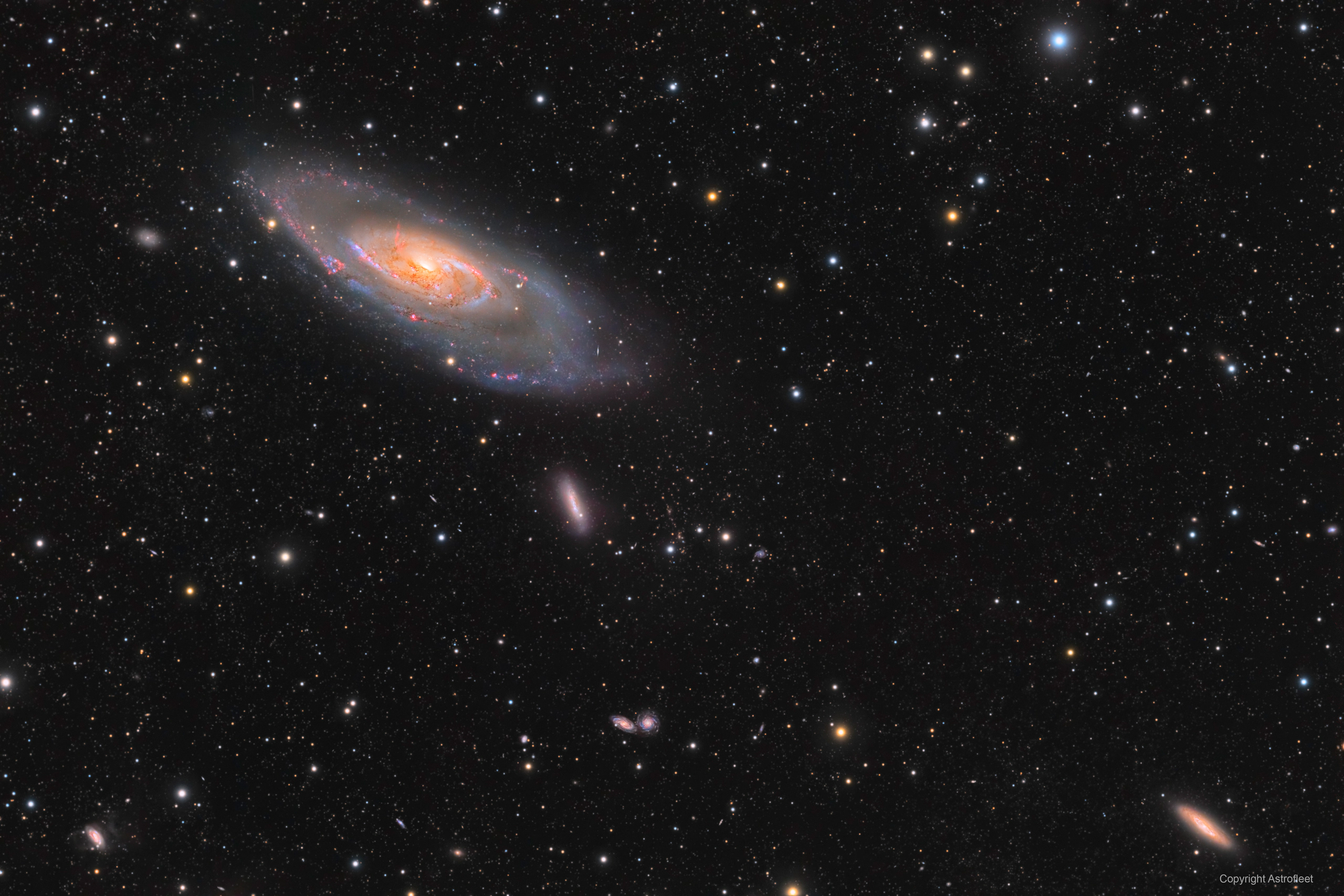 messier-106-galaxy-halrgb-astrofleet-display Messier 106, a spiral galaxy with anomalous arms lit by its active black hole, in 58.8 hours of HaLRGB