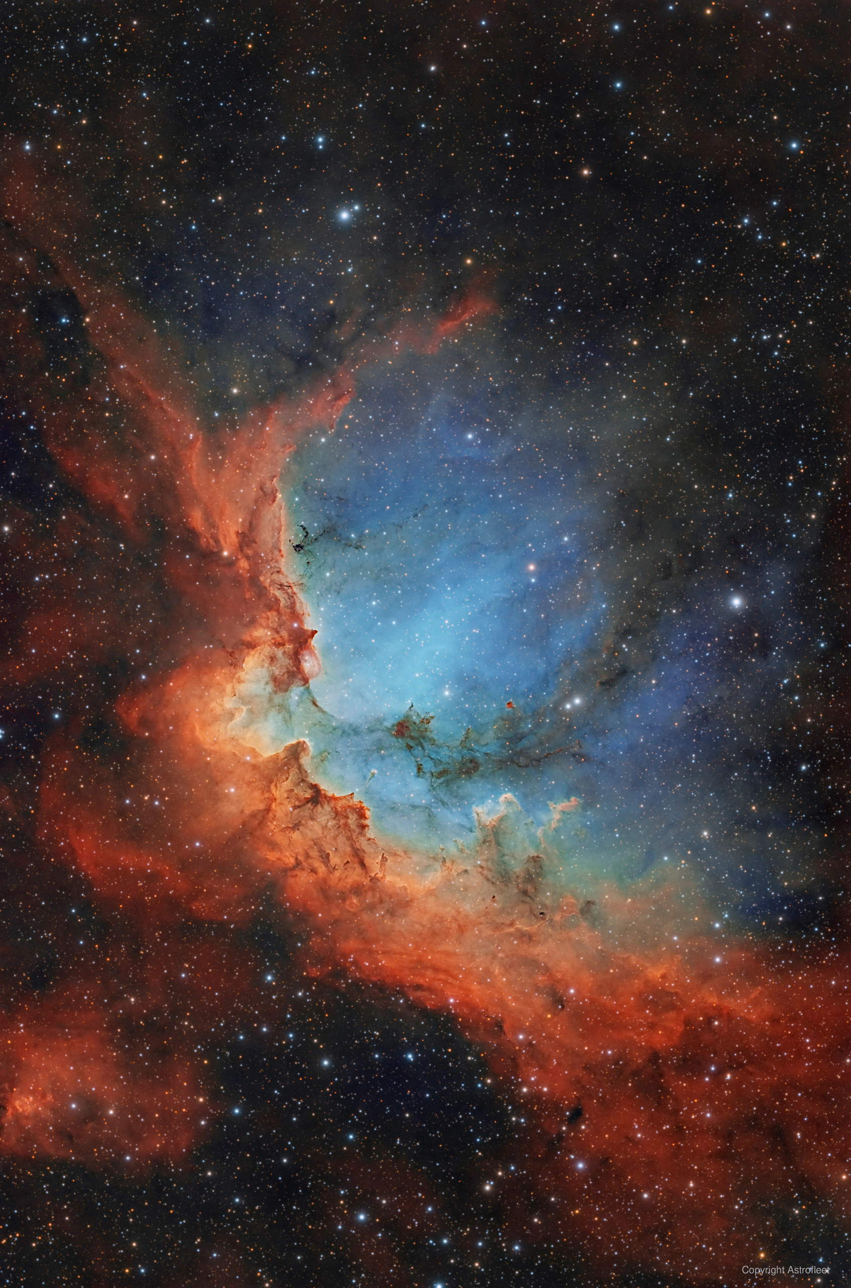 ngc-7380-nebula-close-sho-display NGC 7380, the Wizard Nebula, a star-forming region in Cepheus shaped by young stellar winds, in 70.3 hours of SHO