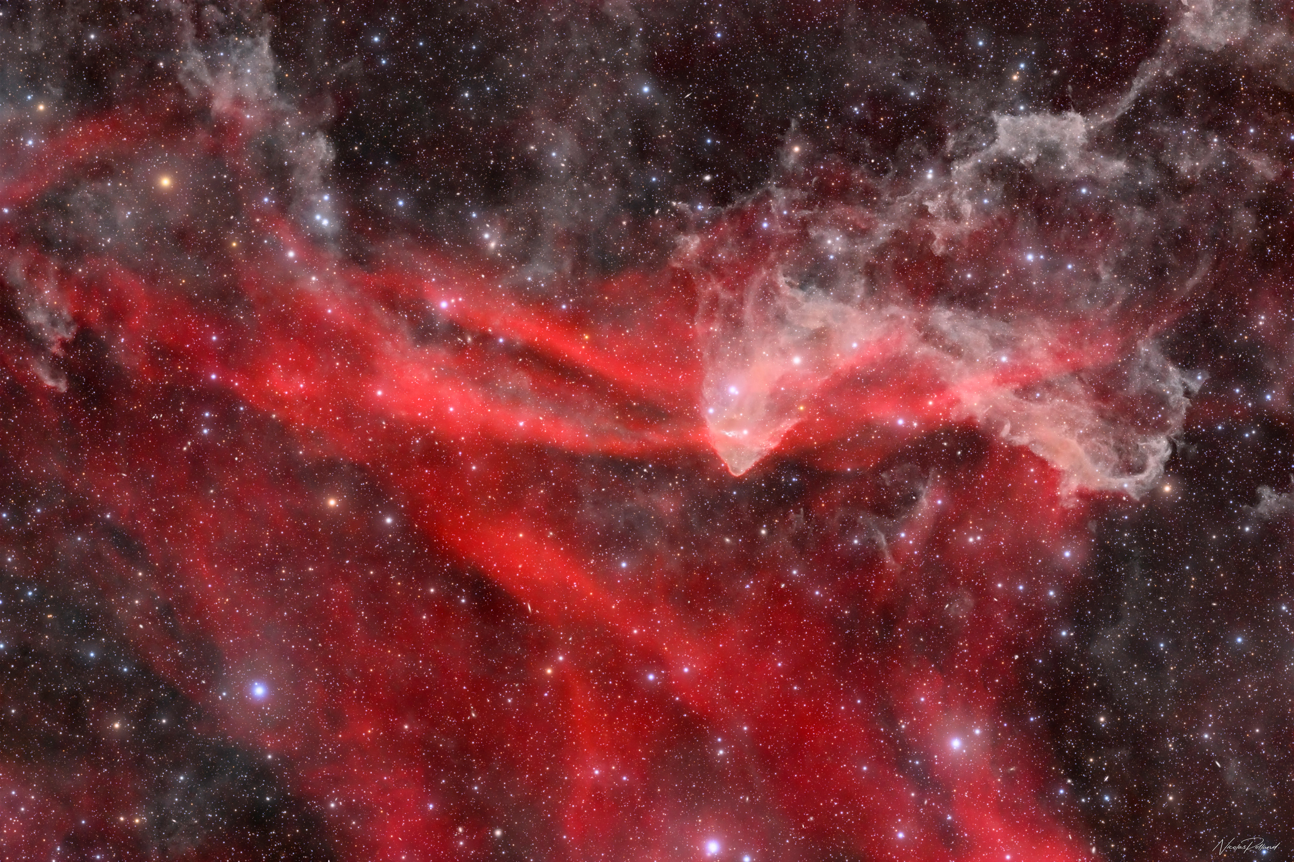 sh2-126-nebula-close-view-halrgb-display The Gecko Nebula, LBN 437, a bright knot of nebulosity inside Sh2-126 in Lacerta, in 53.1 hours of HaLRGB.