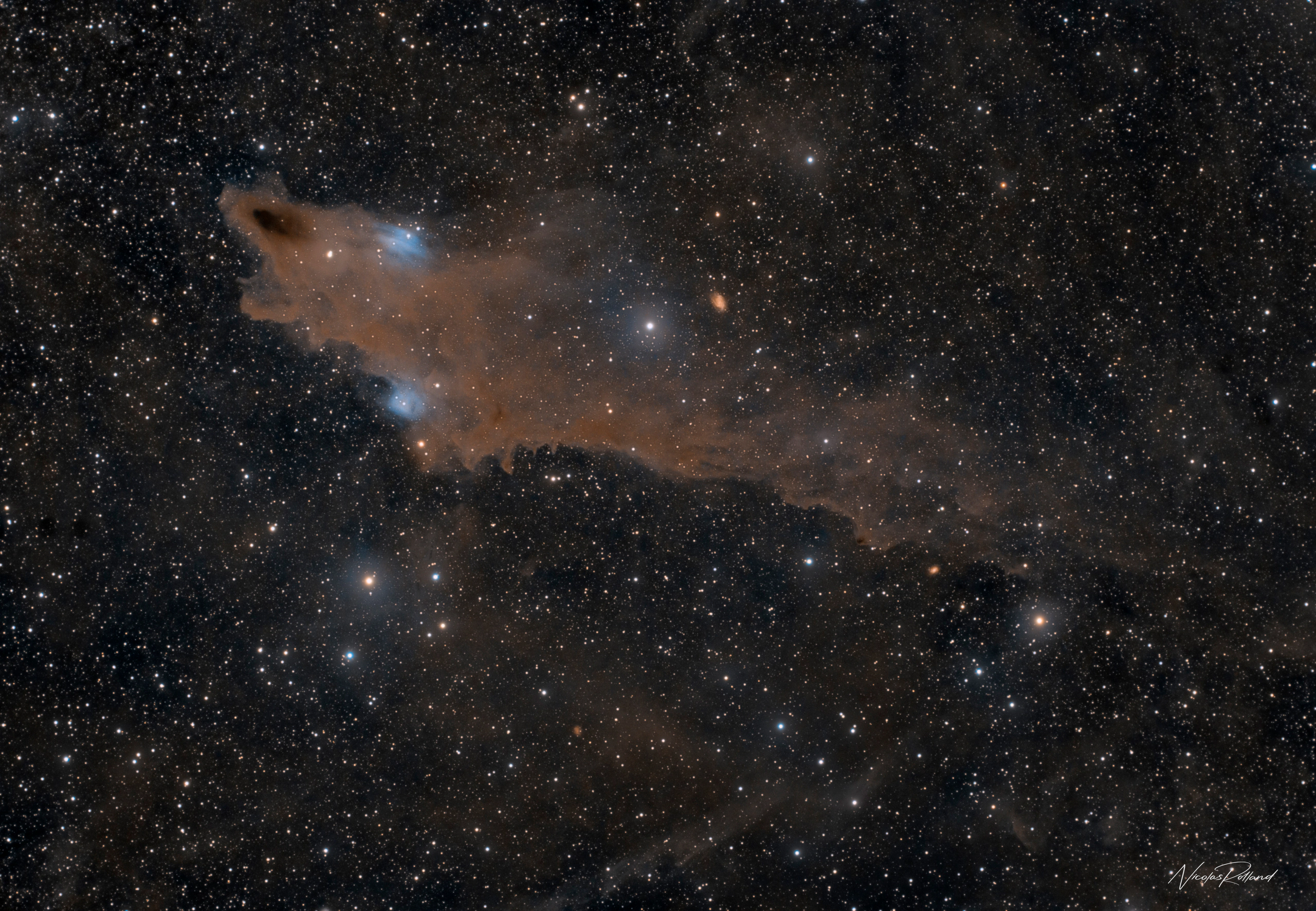 shark-nebula-ldn-1235-lrgb-display The Shark Nebula (LDN 1235), a dark cloud of dust and gas in Cepheus shaped like a fin, in 15 hours of LRGB