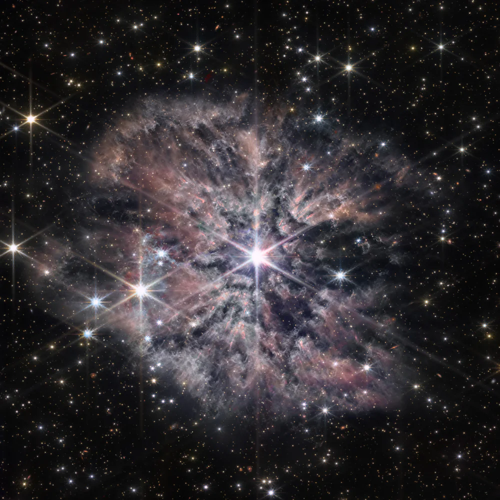 WR 124, a Wolf-Rayet star casting off its outer layers into the surrounding nebula